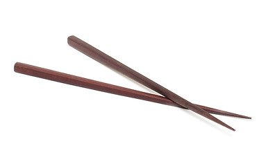 Image showing Dark wooden chopsticks