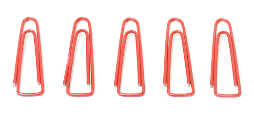 Image showing Red paper clips closeup