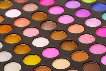 Image showing Set of multicolored eyeshadows