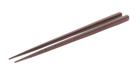 Image showing Dark wooden chopsticks