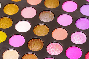 Image showing Set of multicolored eyeshadows