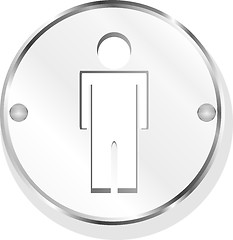 Image showing man on metal internet button original illustration