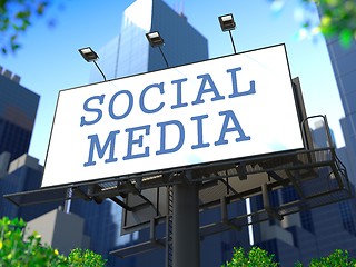 Image showing Social Media Concept on Billboard.