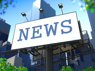 Image showing World News Concept on Billboard.