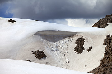 Image showing Snow cornice in mountains 