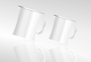 Image showing photorealistic white cup set