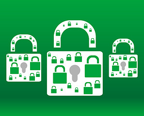 Image showing protect wallpaper with green and white padlock set