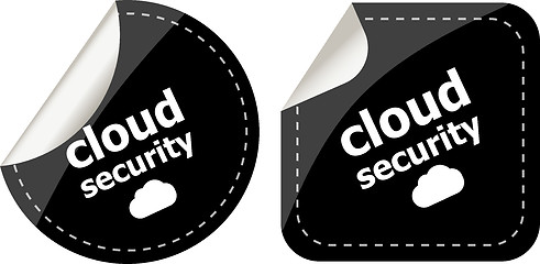 Image showing cloud security black stickers label tag set