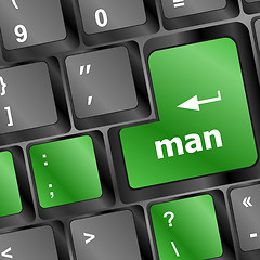 Image showing man word on computer keyboard key