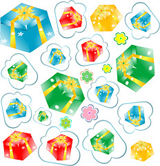 Image showing Seamless pattern with gift boxes