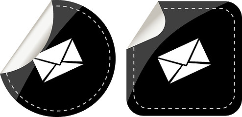 Image showing mail envelope black stickers label tag set