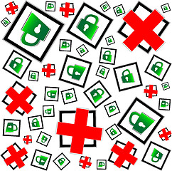 Image showing red and green padlocks seamless pattern - security concept