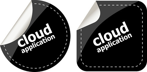 Image showing cloud application black stickers label tag set