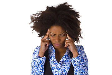 Image showing African american woman feels sick 