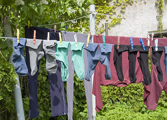 Image showing clothesline and clothes