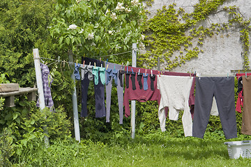 Image showing clothesline and clothes