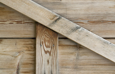 Image showing old wooden facade detail