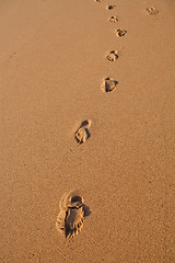 Image showing Footprints in sand