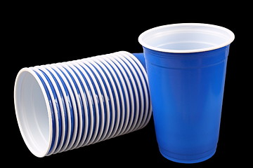 Image showing blue plastic cups