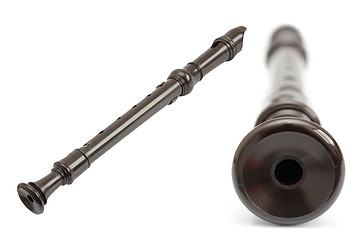 Image showing isolated dark blockflute