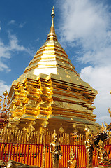 Image showing Golden tower of the Suthep Temple in Thailand