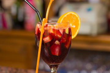 Image showing Glass of sangria
