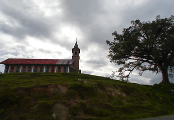 Image showing Church and Tree on the Hill.