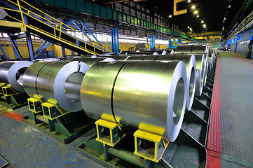 Image showing rolls of steel sheet in a plant