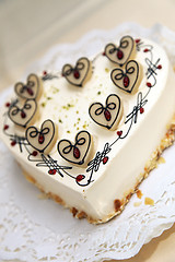 Image showing Delicious heart shaped cake