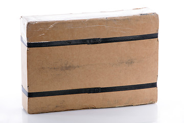 Image showing Strapped rectangular cardboard box