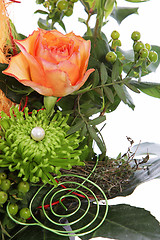 Image showing Flowers in a creative wedding display