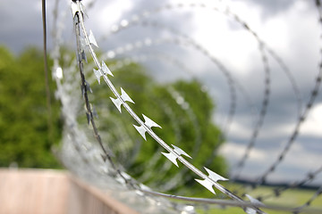 Image showing barbed wire,