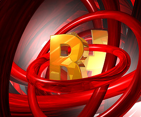 Image showing letter r in abstract space