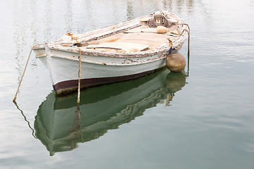 Image showing Old wooden rowing boat