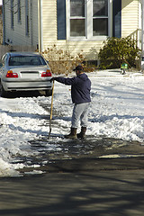 Image showing Shovelling snow