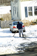 Image showing Shovelling snow