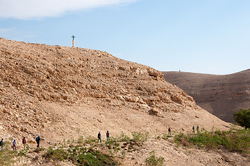 Image showing Cross in judean desert