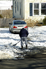 Image showing Shovelling snow