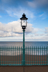 Image showing The street lamp on the Scarborough promenade