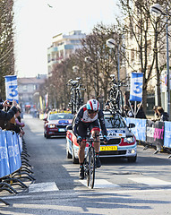 Image showing The Cyclist Irizar Markel- Paris Nice 2013 Prologue in Houilles