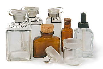 Image showing vintage pharmacys bottles