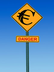 Image showing euro danger ahead sign