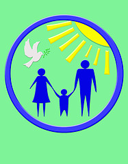 Image showing Illustration of family of three persons