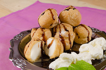 Image showing Homemade profiteroles