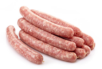 Image showing fresh raw meat sausages