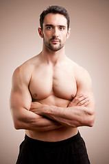 Image showing Fit Man Standing With Arms Crossed
