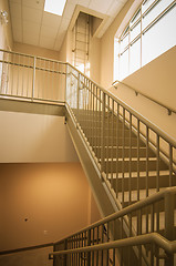 Image showing Stairwell and emergency exit in building