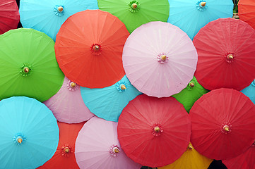 Image showing Colorful umbrellas