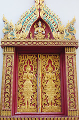 Image showing Thai temple window in Chiang Mai