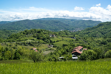 Image showing Hillside Village in Liguria, Italy